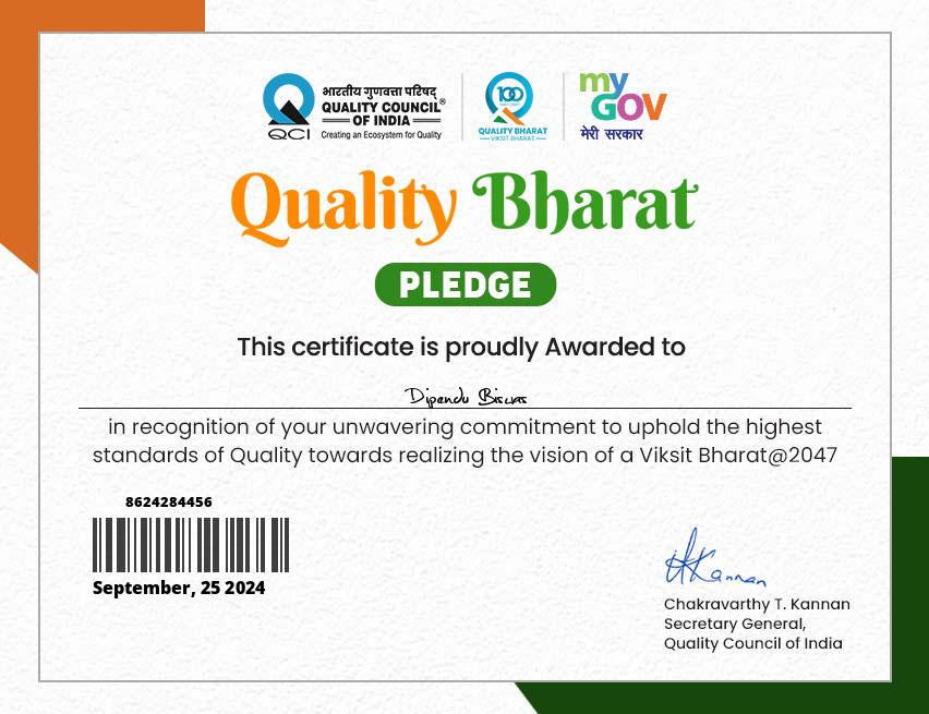 Quality pledge